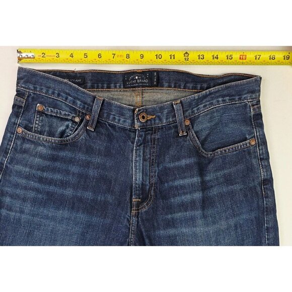 Lucky Brand Size 34x34 Mens 221 Original Straight Cotton Logo Blue Denim Jeans - Picture 2 of 13